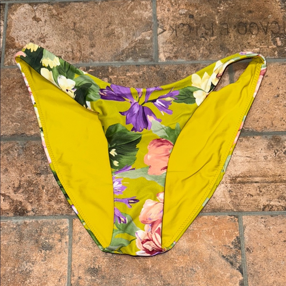 Express Floral Bikini Bottom - Yellow and Purple